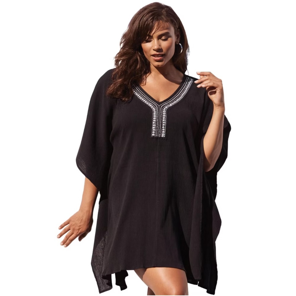 NWT Women's Swim 365 Black Beach Cover Up Pullover Size 26/28